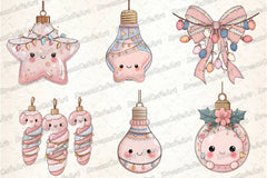 Pastel Kawaii Christmas Lights Clipart Bundle - CraftNest - Digital Crafting and Art