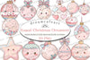 Pastel Kawaii Christmas Ornament Clipart Bundle