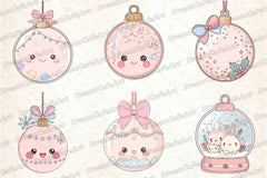 Pastel Kawaii Christmas Ornament Clipart Bundle - CraftNest - Digital Crafting and Art
