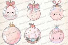 Pastel Kawaii Christmas Ornament Clipart Bundle - CraftNest - Digital Crafting and Art