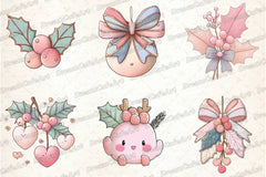 Pastel Kawaii Holly Leaves & Berries Clipart Bundle - CraftNest - Digital Crafting and Art