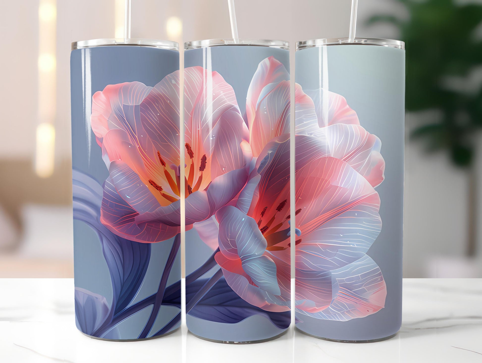 Pastel Flowers Tumbler Wrap - CraftNest - Digital Crafting and Art