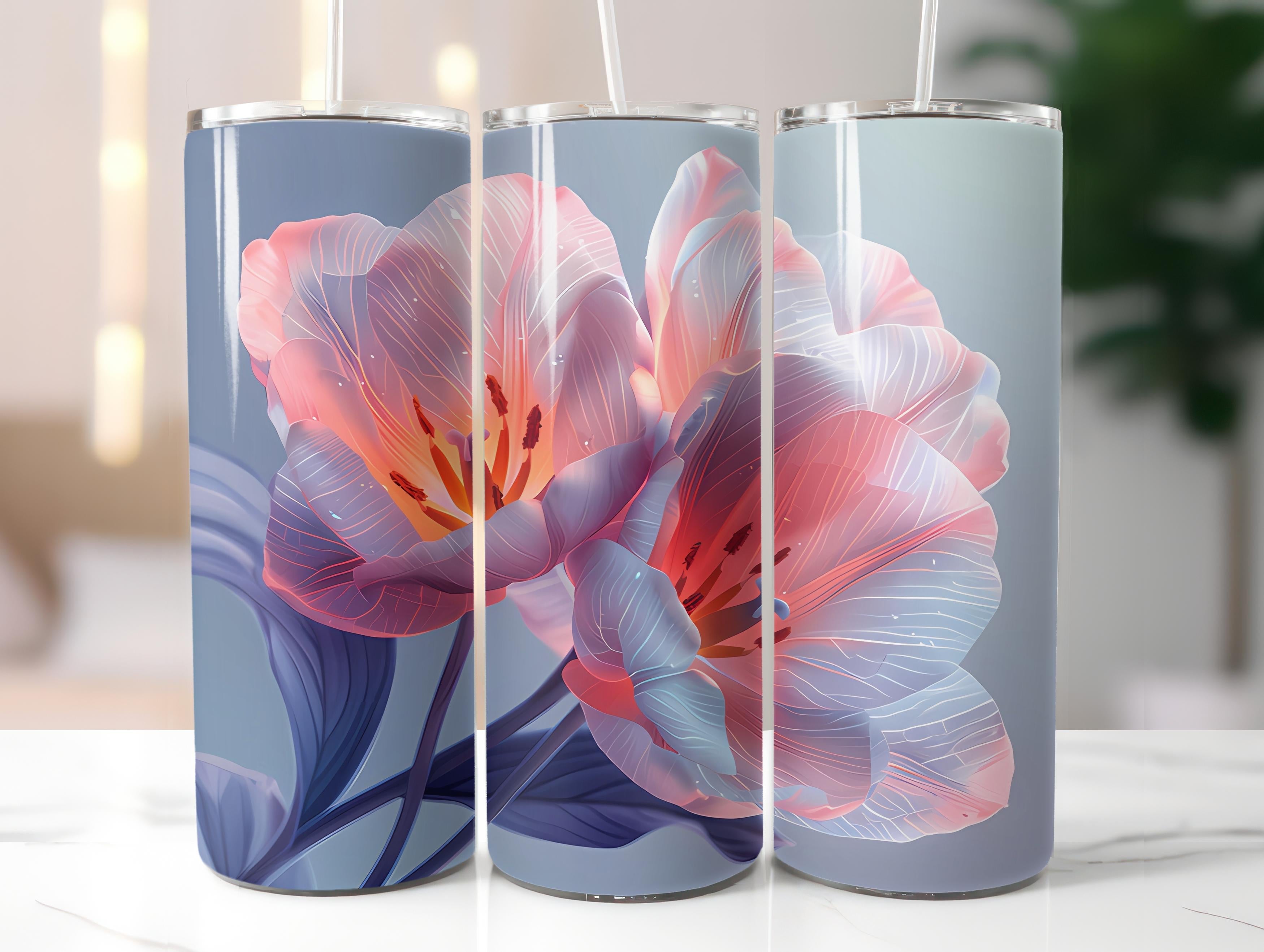 Pastel Flowers Tumbler Wrap - CraftNest - Digital Crafting and Art