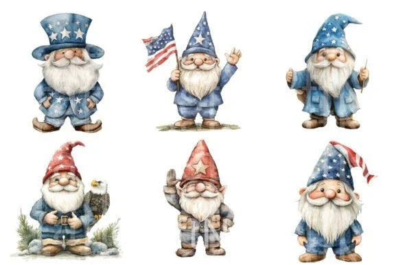 Patriotic Gnomes Clipart Bundle 55 - CraftNest - Digital Crafting and Art