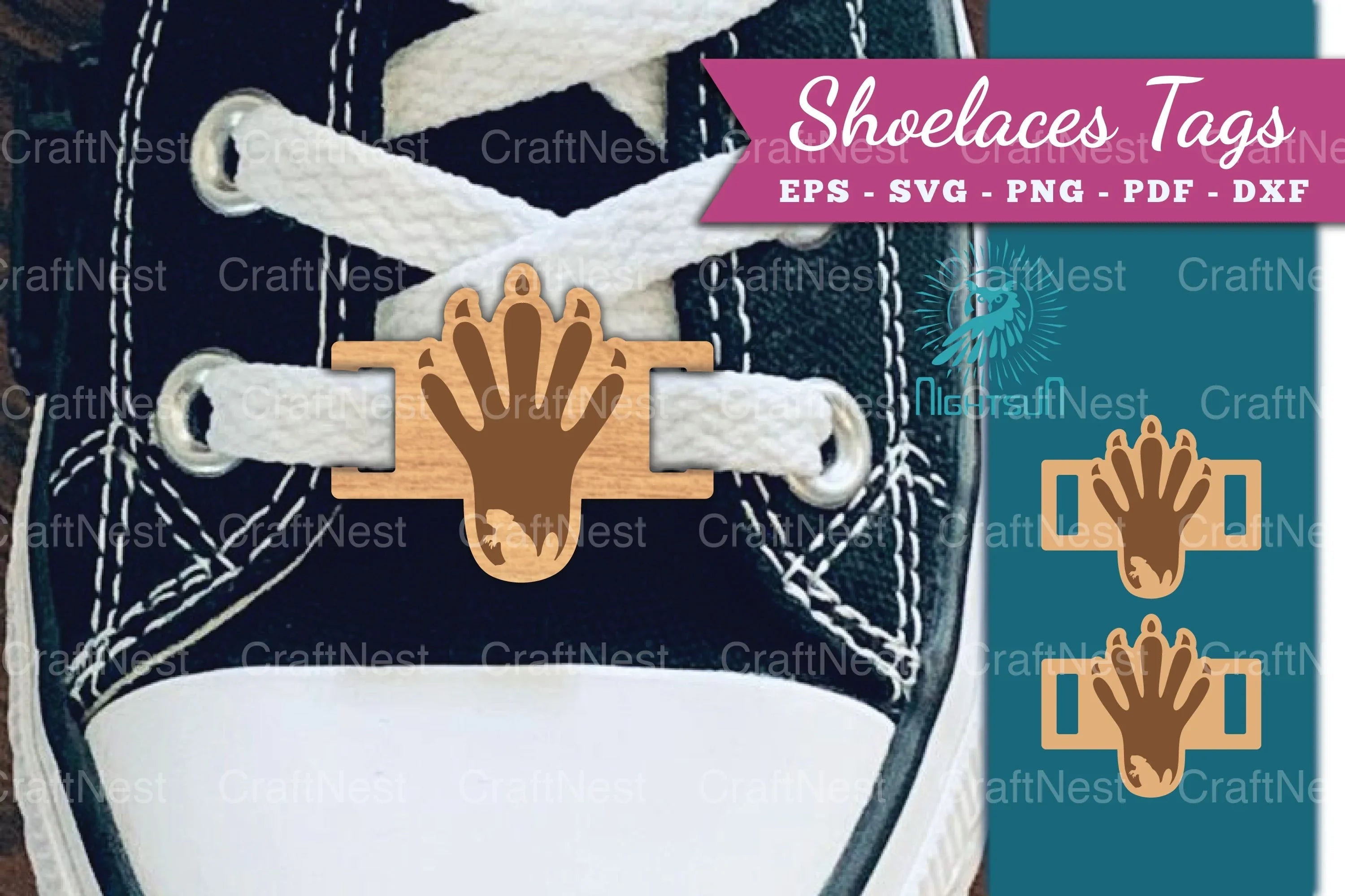 Paw Beaver Shoelaces Tags Laser Cut Clipart Bundle - CraftNest - Digital Crafting and Art