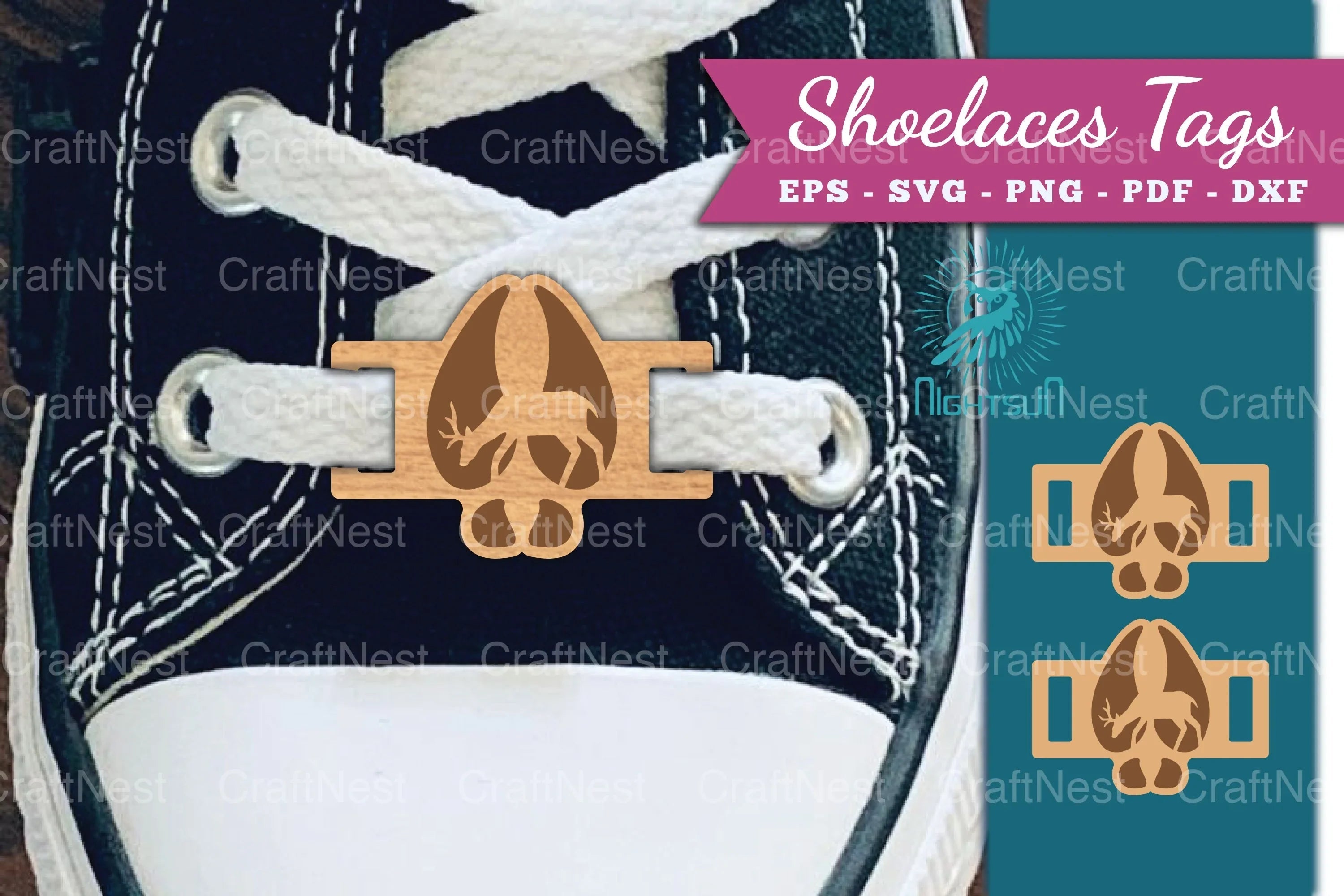 Paw Deer Shoelaces Tags Laser Cut Clipart Bundle - CraftNest - Digital Crafting and Art