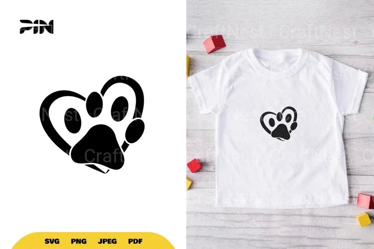 Paw Heart SVG Bundle - CraftNest - Digital Crafting and Art