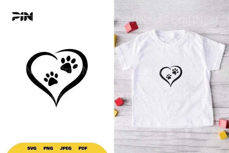 Paw Heart SVG Bundle - CraftNest - Digital Crafting and Art