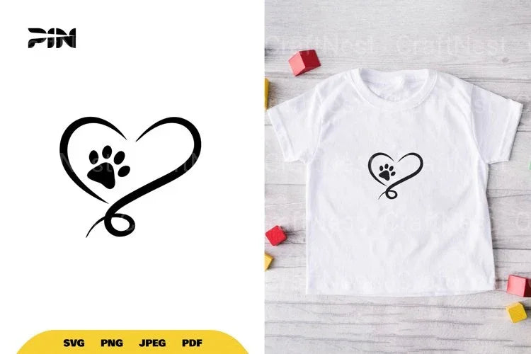 Paw Heart SVG Bundle - CraftNest - Digital Crafting and Art