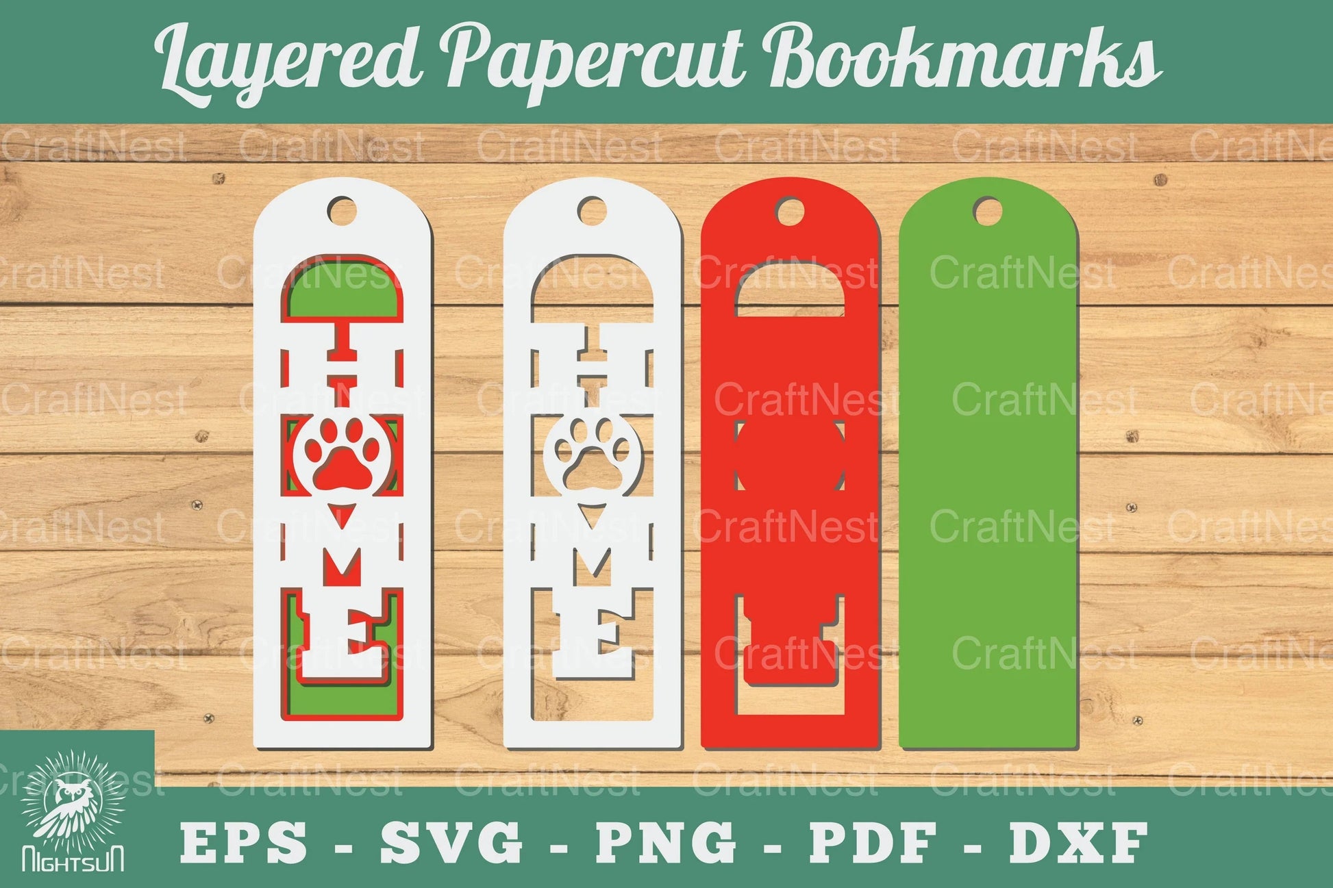 Paw Home 3D Papercut Bookmarks Bundle - CraftNest - Digital Crafting and Art