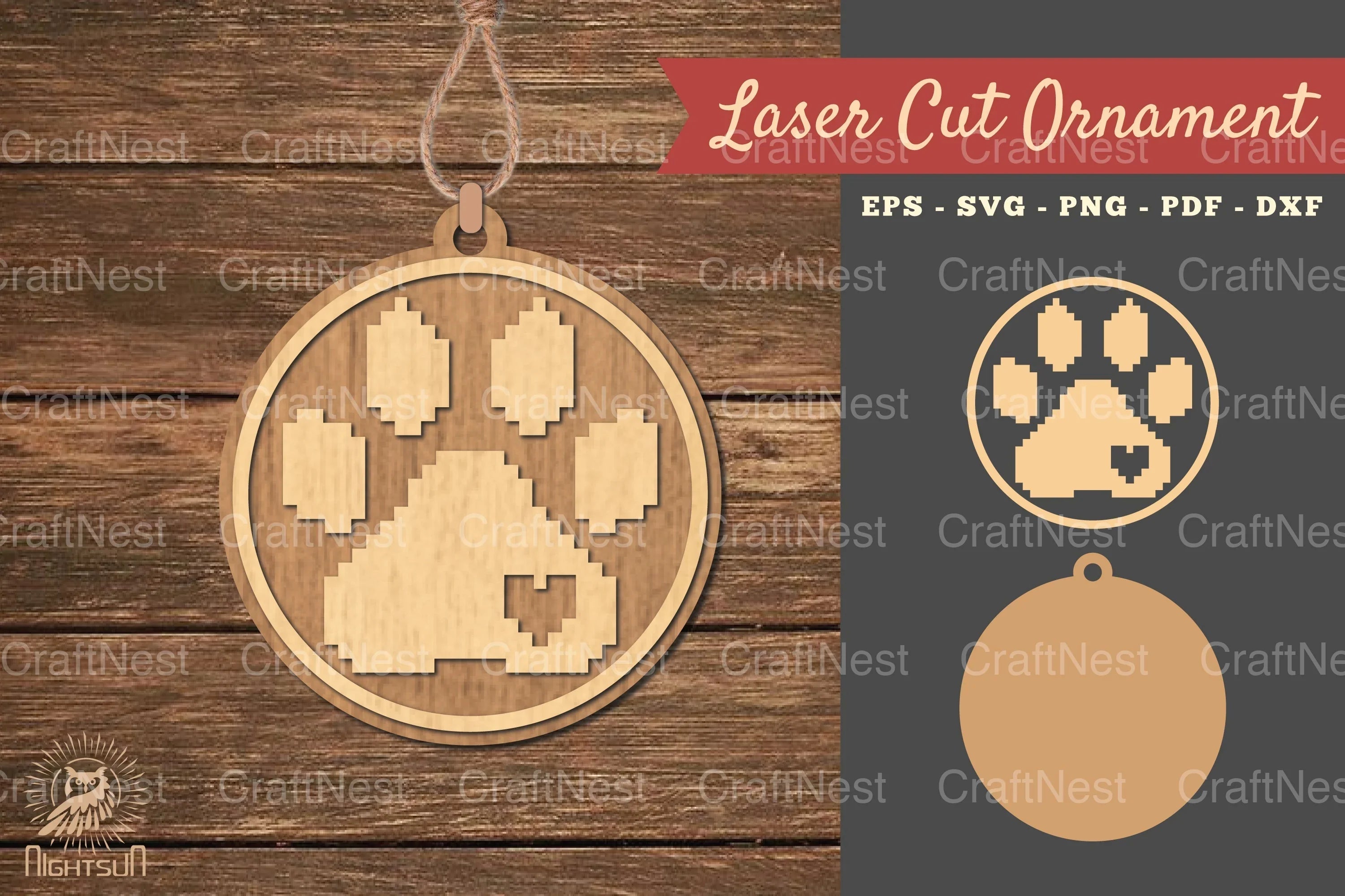 Paw Laser Cut Ornament Clipart Bundle - CraftNest - Digital Crafting and Art