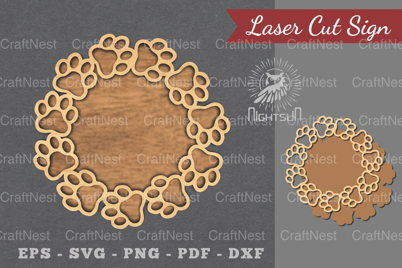 Paw Laser Cut Sign Clipart Bundle - CraftNest - Digital Crafting and Art