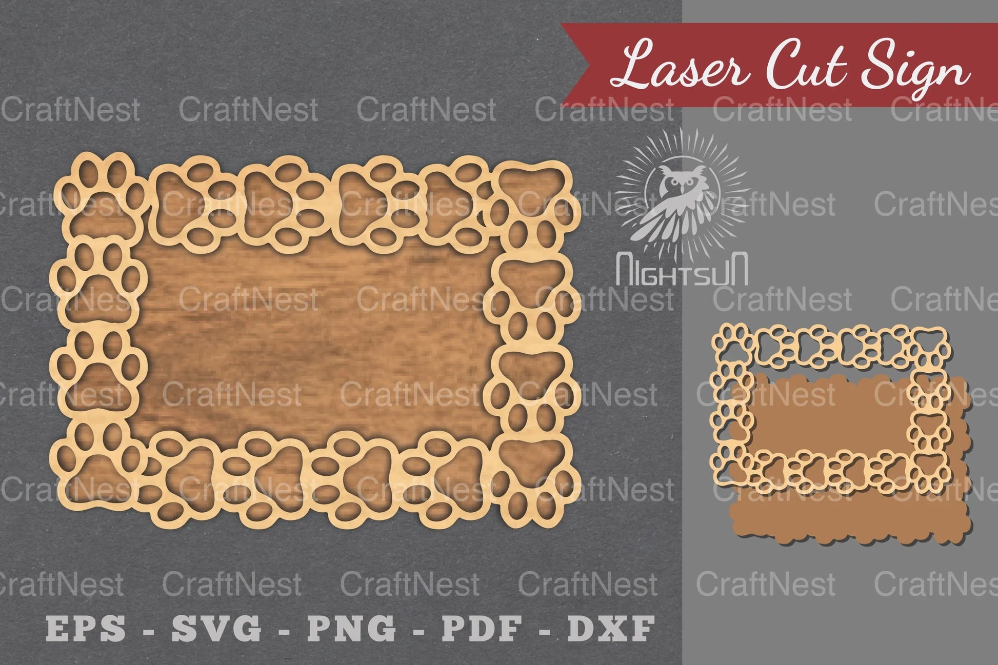 Paw Laser Cut Sign Clipart Bundle - CraftNest - Digital Crafting and Art