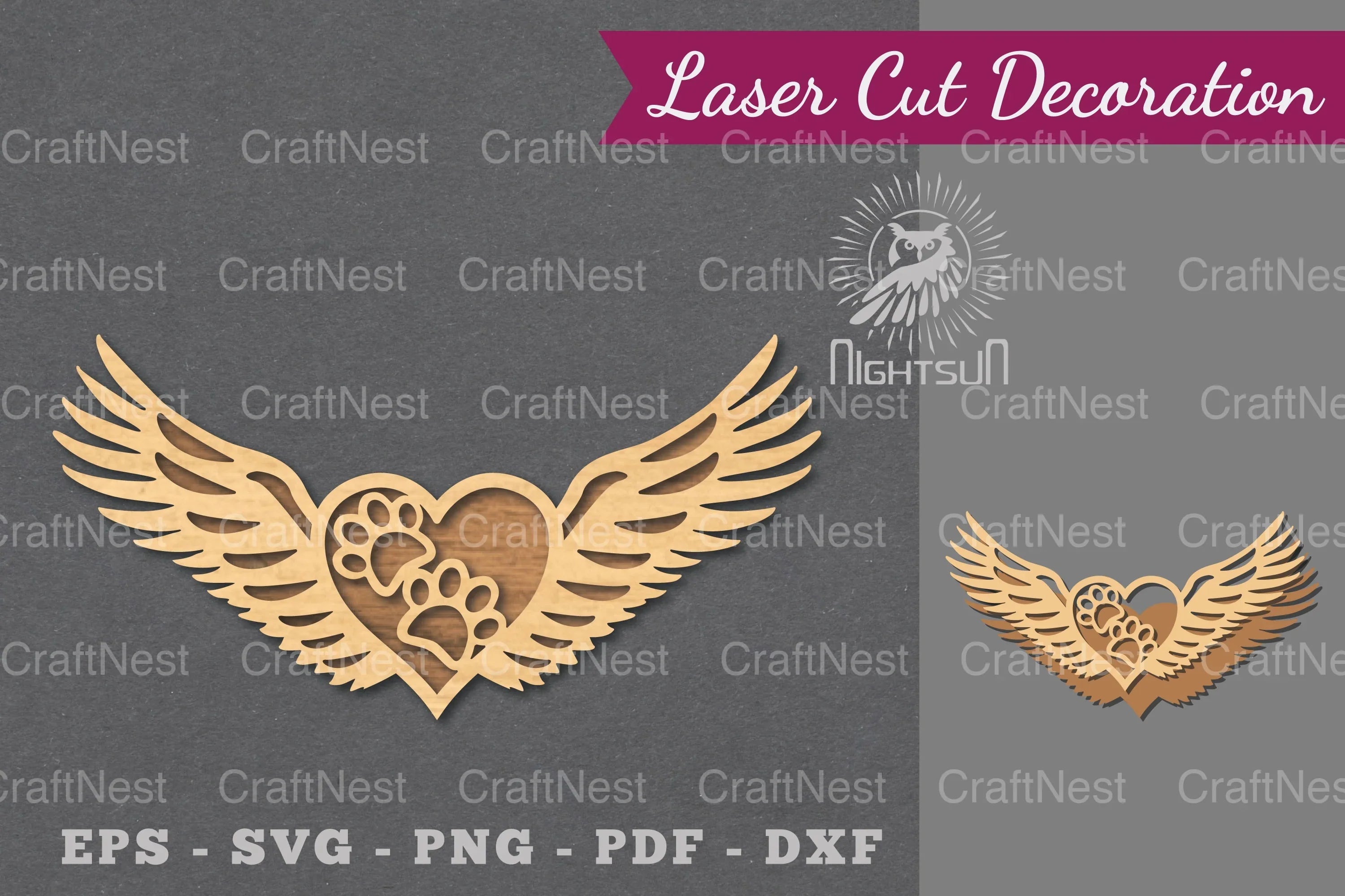Paw Memorial Laser Cut Decoration Clipart Bundle - CraftNest - Digital Crafting and Art