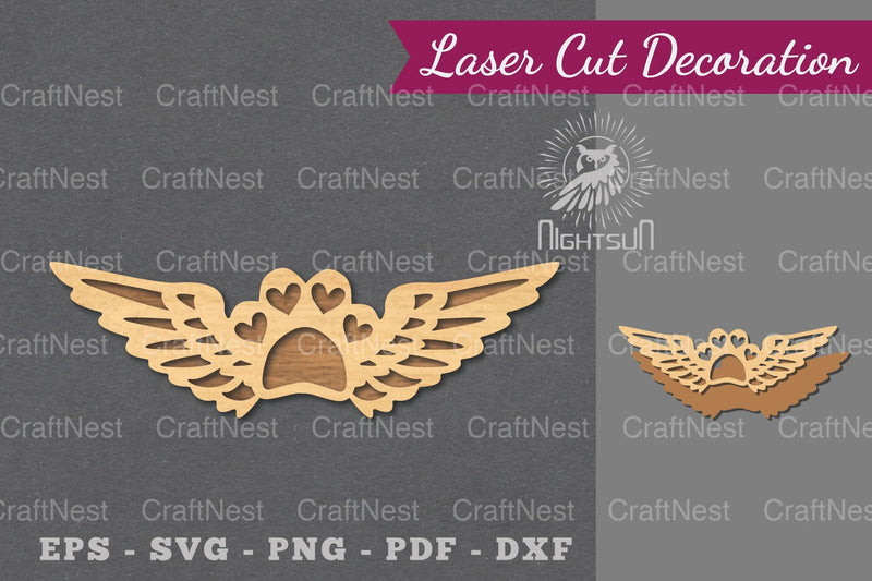 Paw Memorial Laser Cut Decoration Clipart Bundle - CraftNest - Digital Crafting and Art