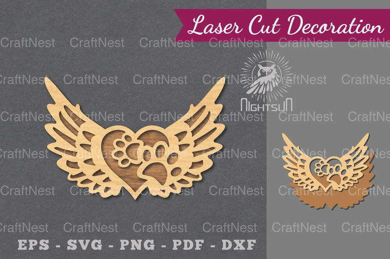Paw Memorial Laser Cut Decoration Clipart Bundle - CraftNest - Digital Crafting and Art