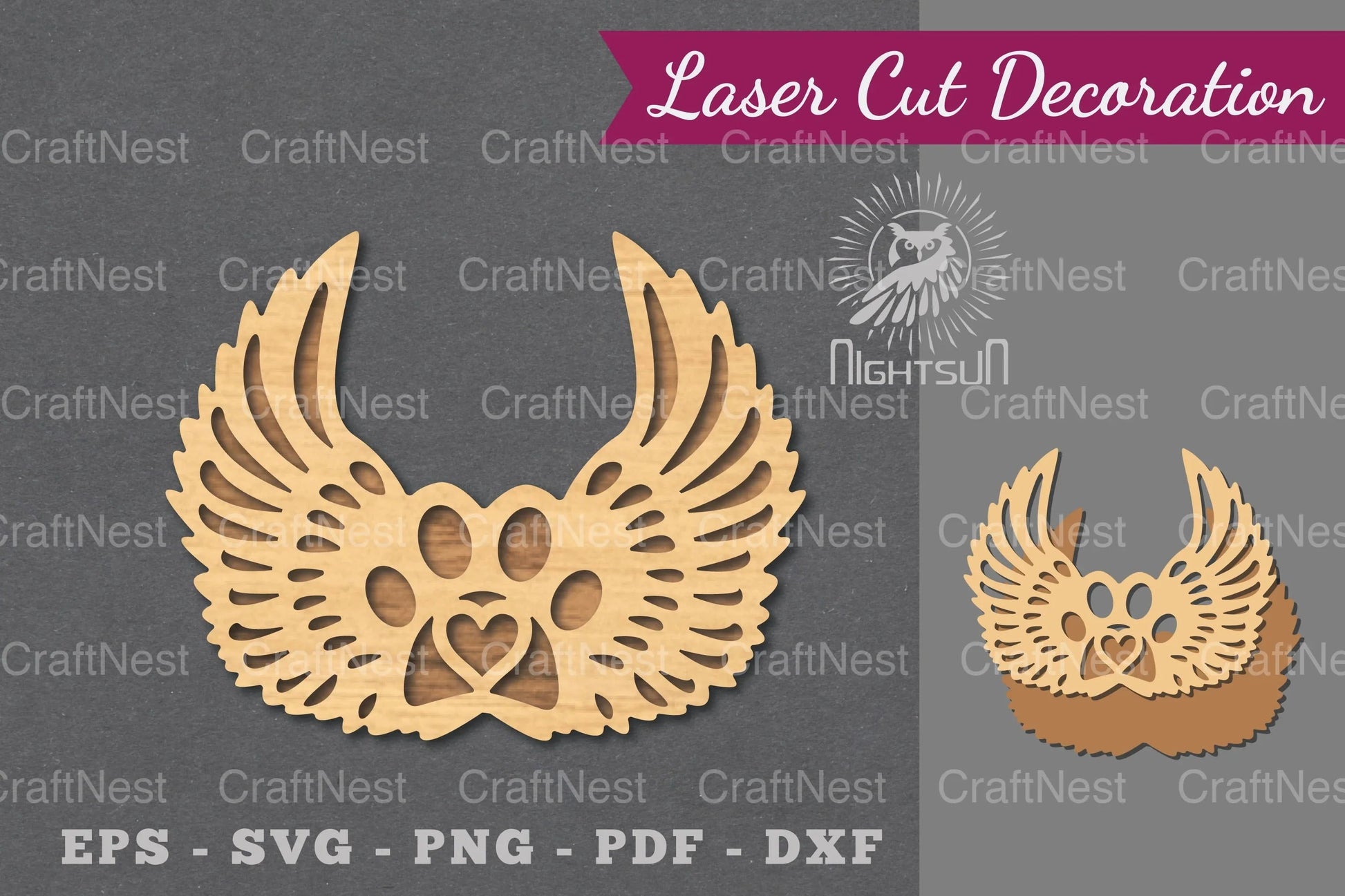 Paw Memorial Laser Cut Decoration Clipart Bundle - CraftNest - Digital Crafting and Art