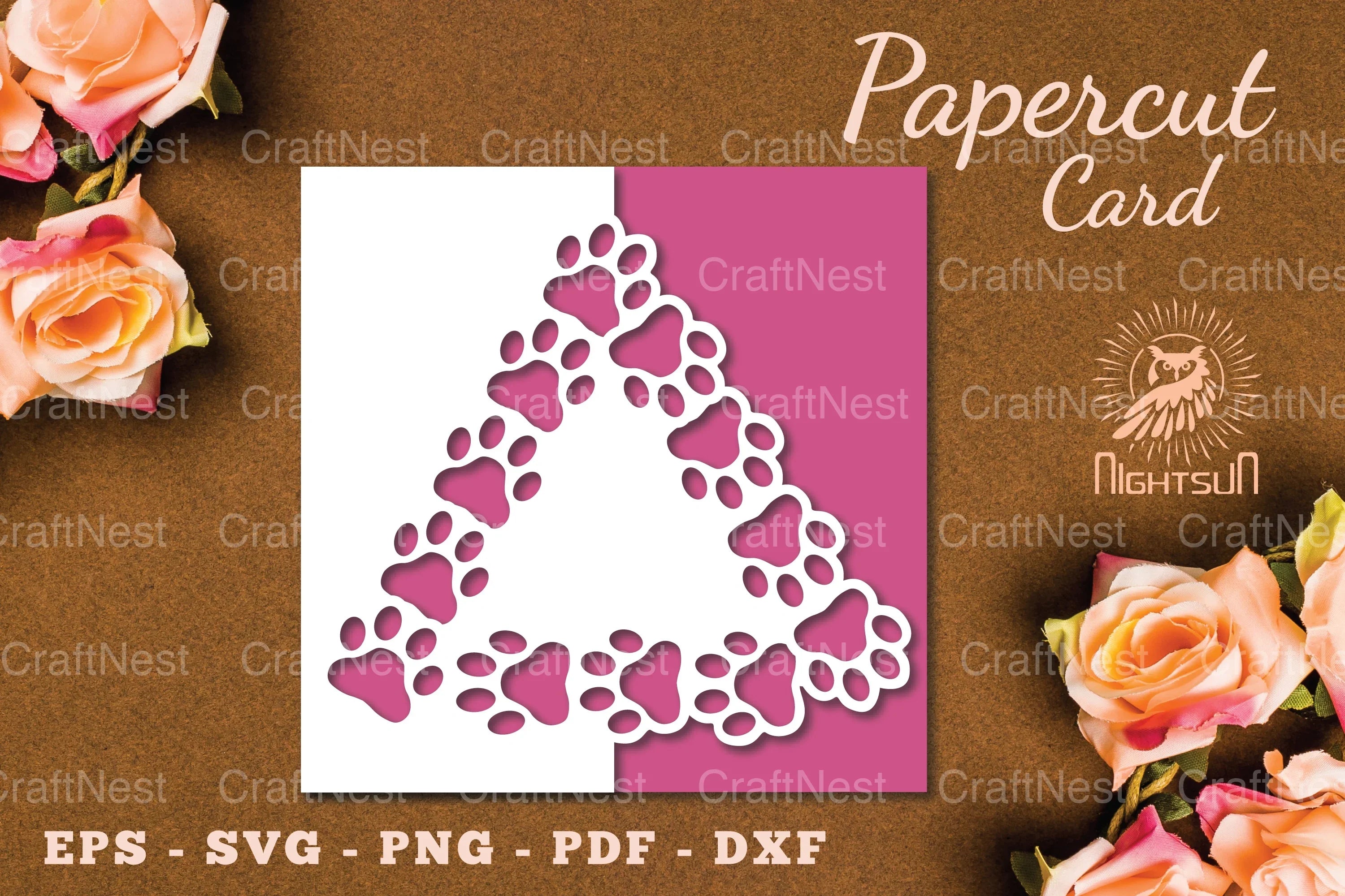 Paw Papercut Card SVG Bundle - CraftNest - Digital Crafting and Art