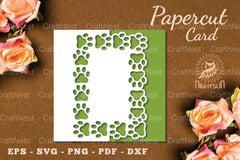 Paw Papercut Card SVG Bundle - CraftNest - Digital Crafting and Art