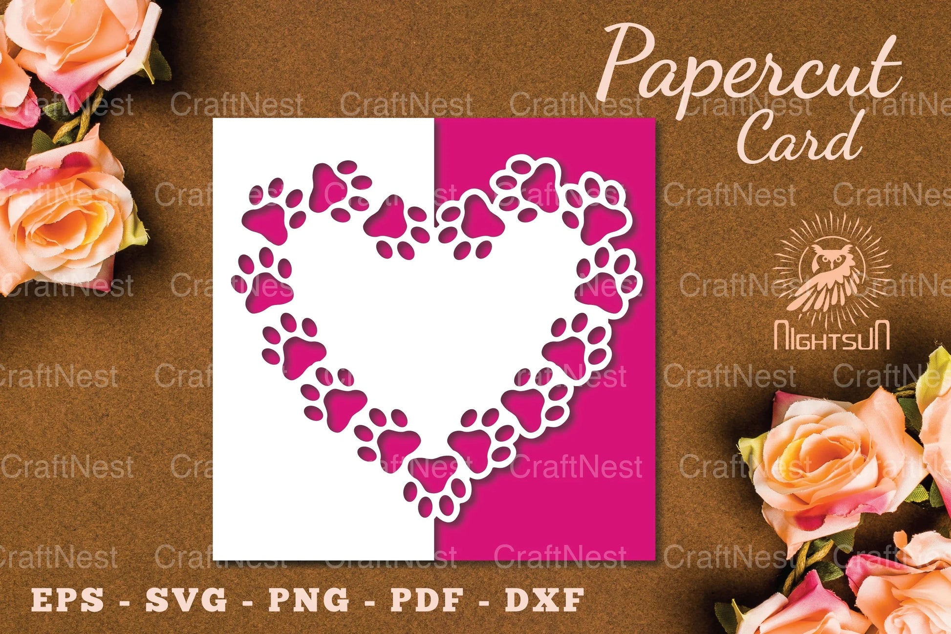 Paw Papercut Card SVG Bundle - CraftNest - Digital Crafting and Art