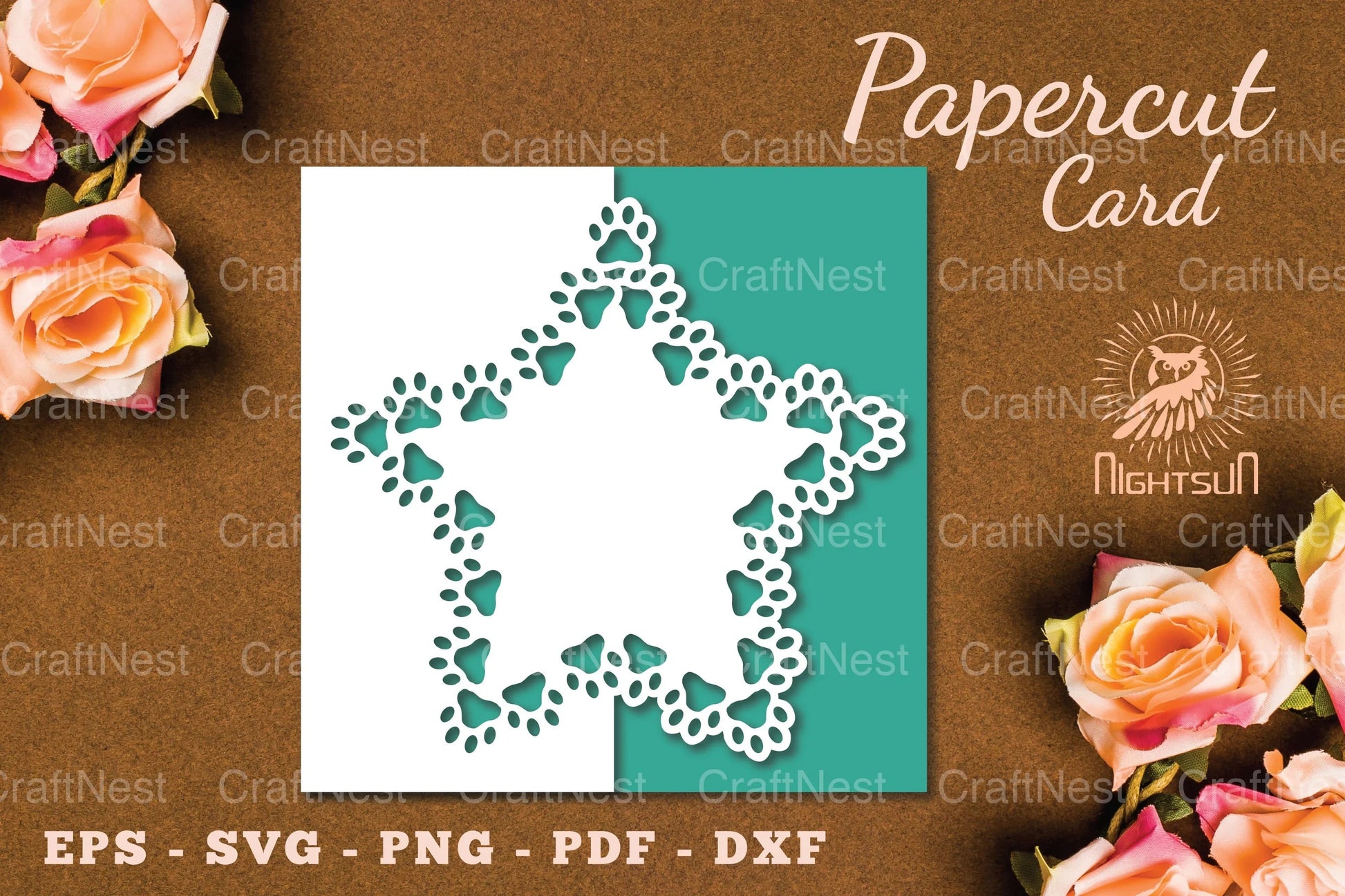 Paw Papercut Card SVG Bundle - CraftNest - Digital Crafting and Art