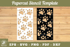 Paw Papercut Stencil Template Clipart Bundle - CraftNest - Digital Crafting and Art