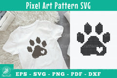Paw Pixel Art Pattern Clipart Bundle - CraftNest - Digital Crafting and Art