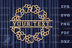 Paw Round Lasercut Split Monogram Clipart Bundle - CraftNest - Digital Crafting and Art