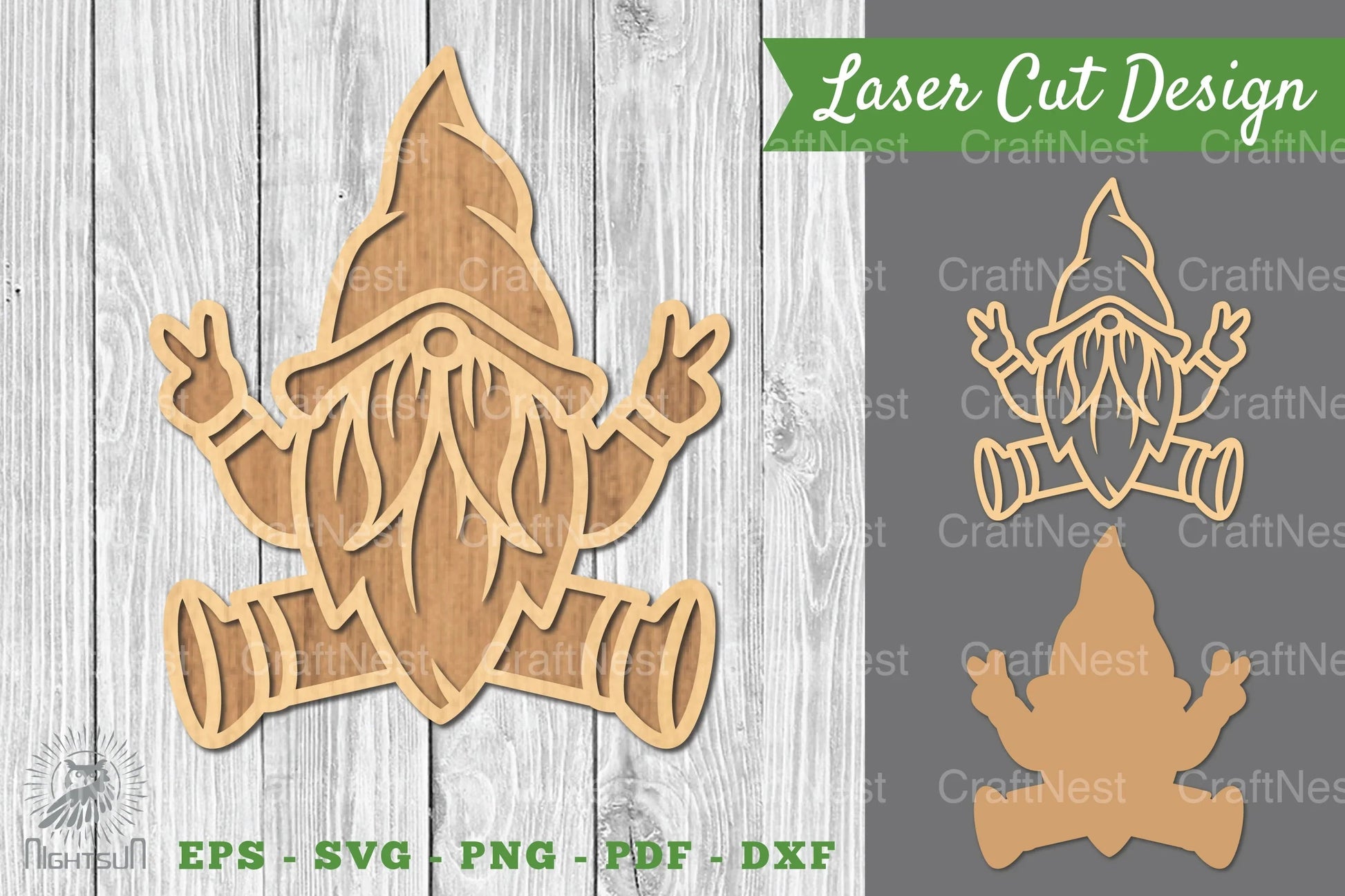 Peace Gnome Laser Cut Decoration Clipart Bundle - CraftNest - Digital Crafting and Art