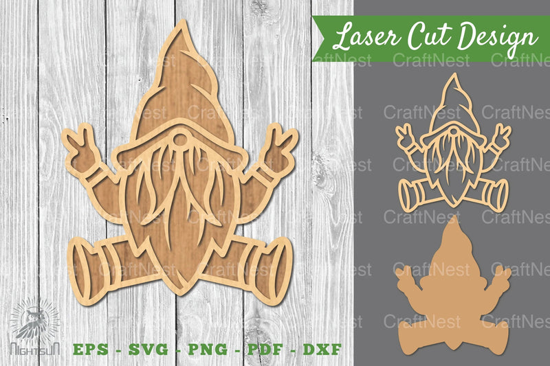 Peace Gnome Laser Cut Decoration Clipart Bundle - CraftNest - Digital Crafting and Art