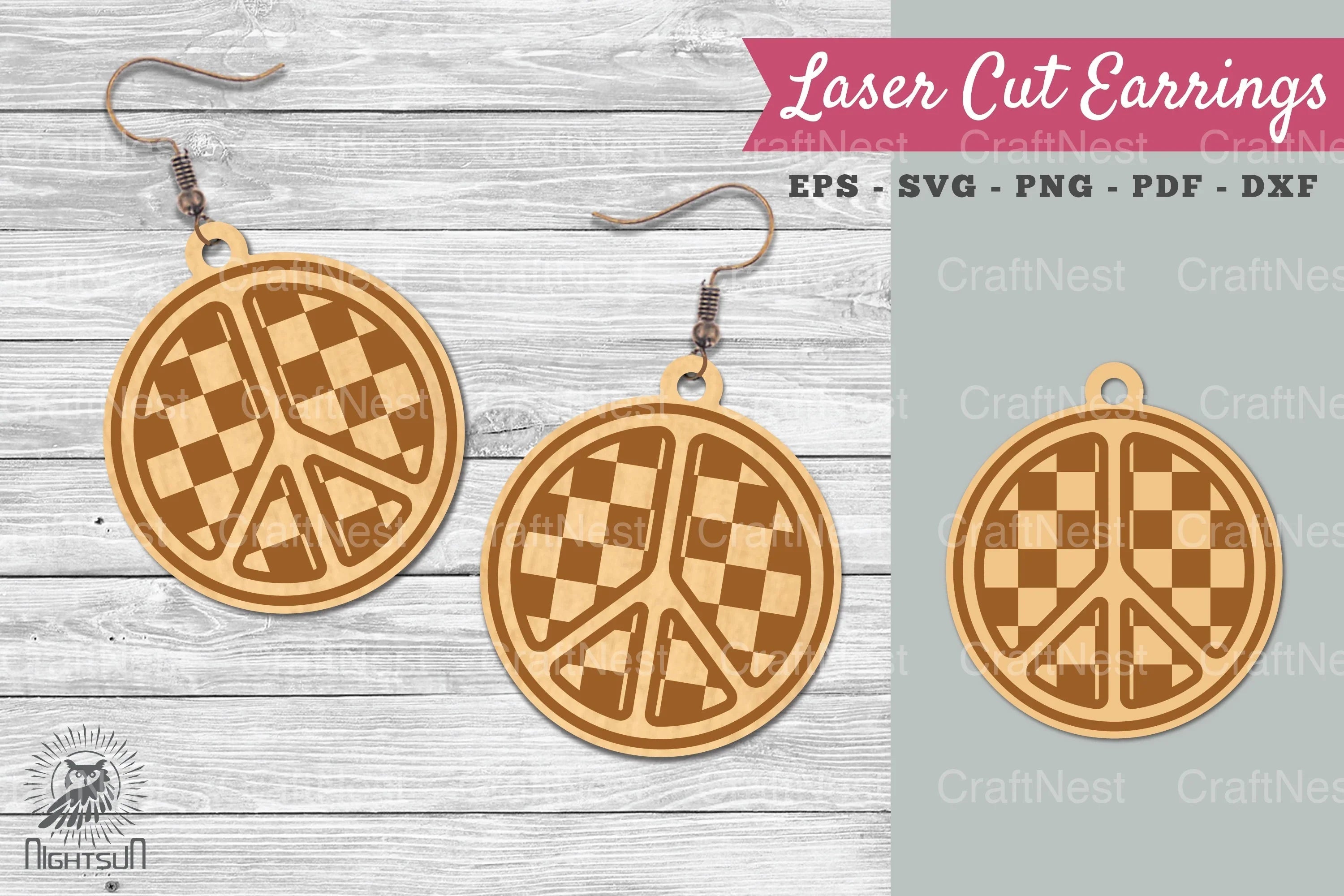 Peace Sign Laser Cut Earrings Clipart Bundle - CraftNest - Digital Crafting and Art