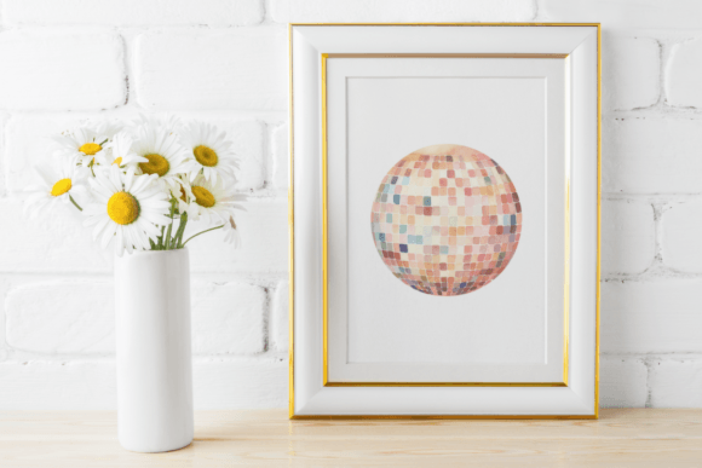 Peach Disco Balls Clipart Bundle