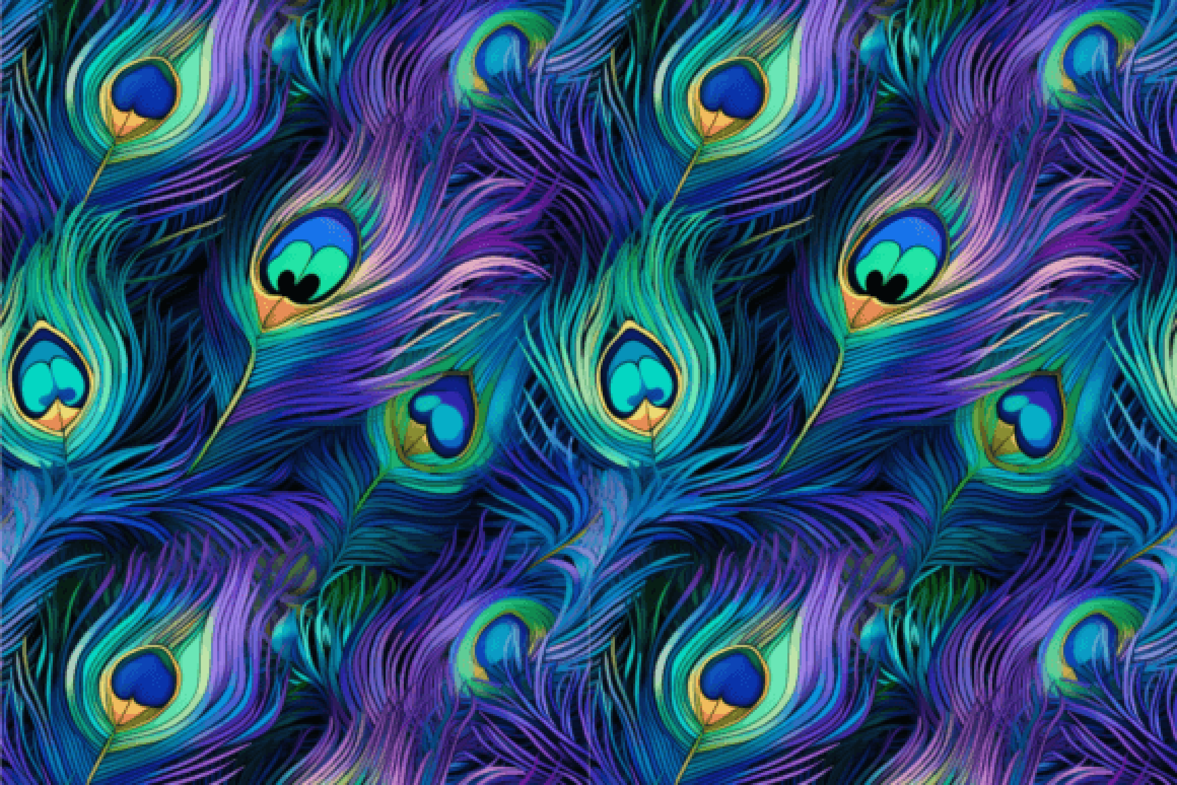 Peacock Feathers Digital Paper