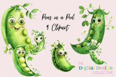 Peas in a Pod Clipart Bundle - CraftNest - Digital Crafting and Art