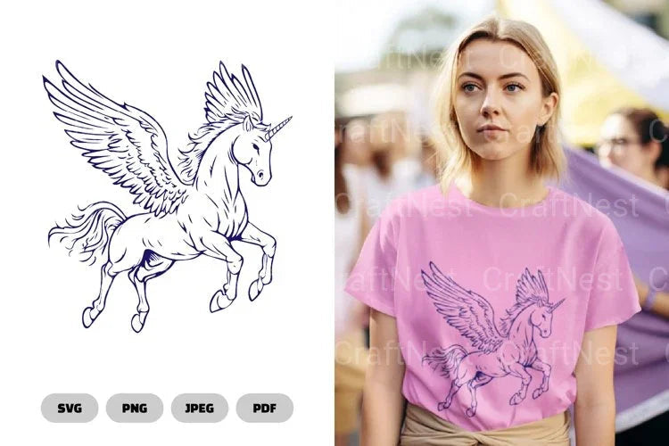 Pegasus and Mythical Creature Clipart Bundle - CraftNest - Digital Crafting and Art