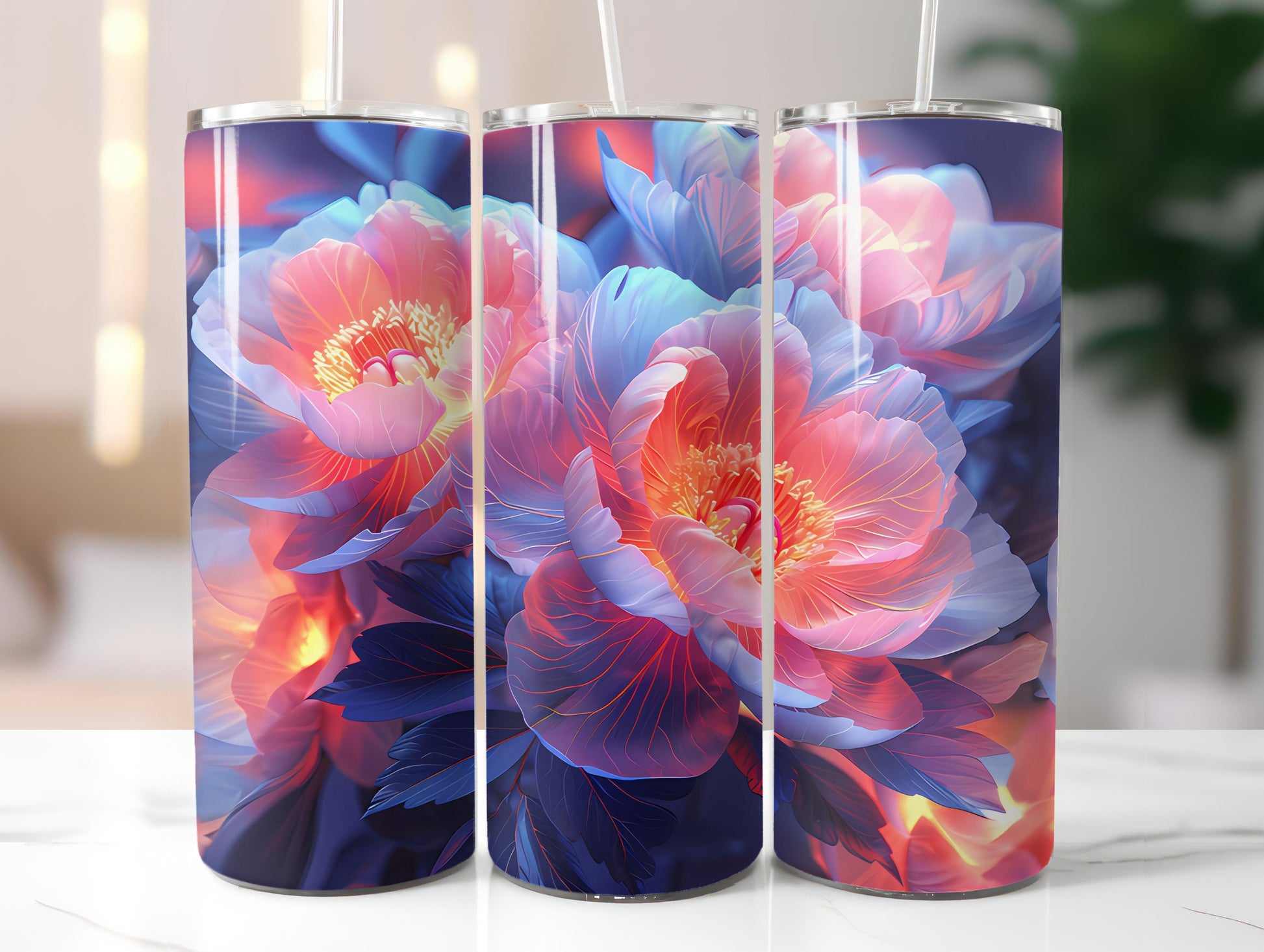 Peonies Flowers Tumbler Wrap - CraftNest - Digital Crafting and Art