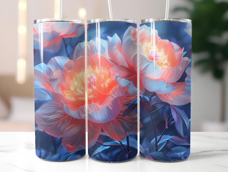 Peonies Flowers Tumbler Wrap - CraftNest - Digital Crafting and Art