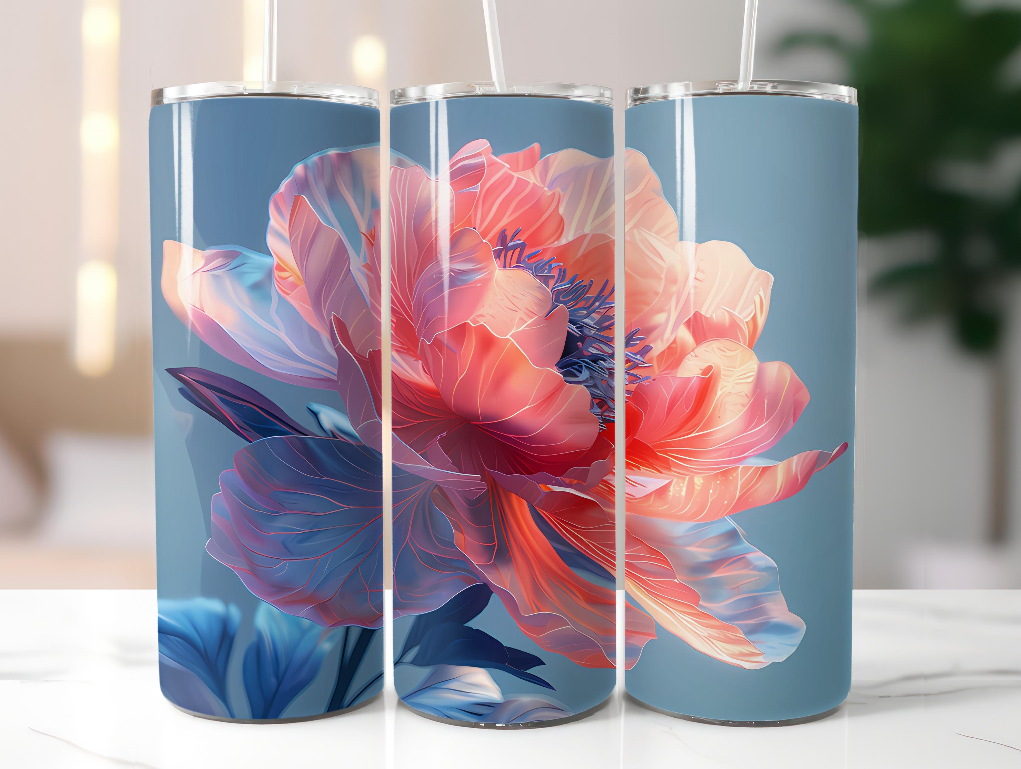 Peonies Flowers Tumbler Wrap - CraftNest - Digital Crafting and Art