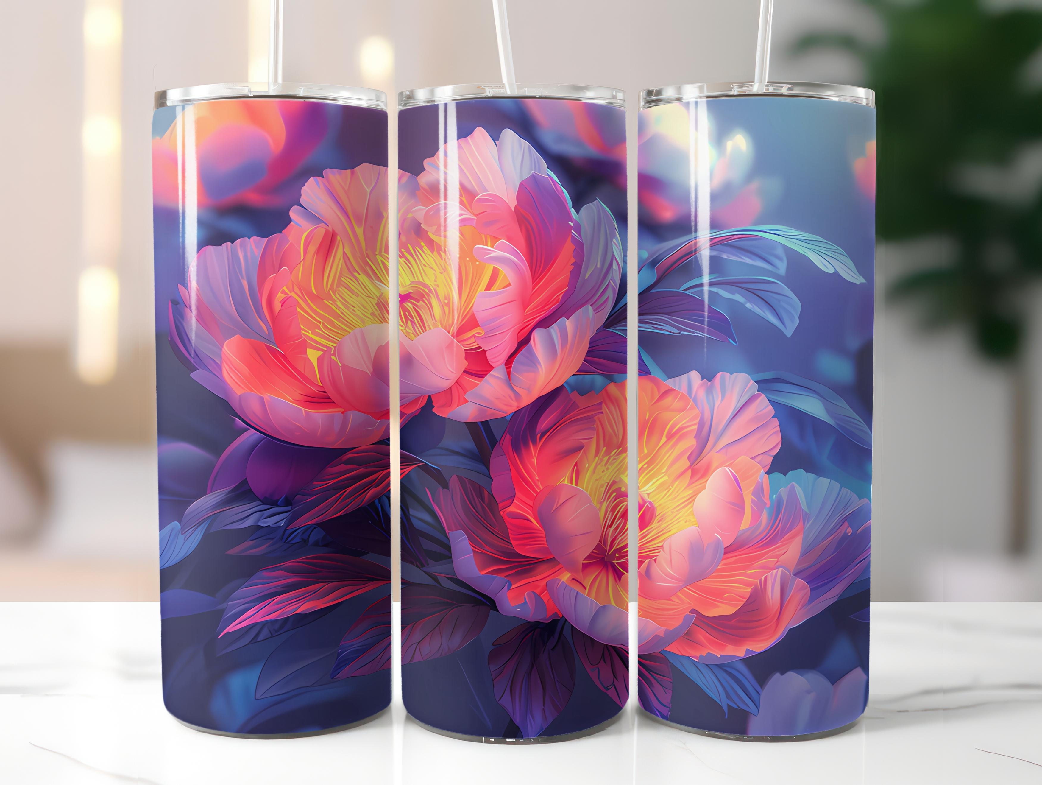 Peonies Flowers Tumbler Wrap - CraftNest - Digital Crafting and Art