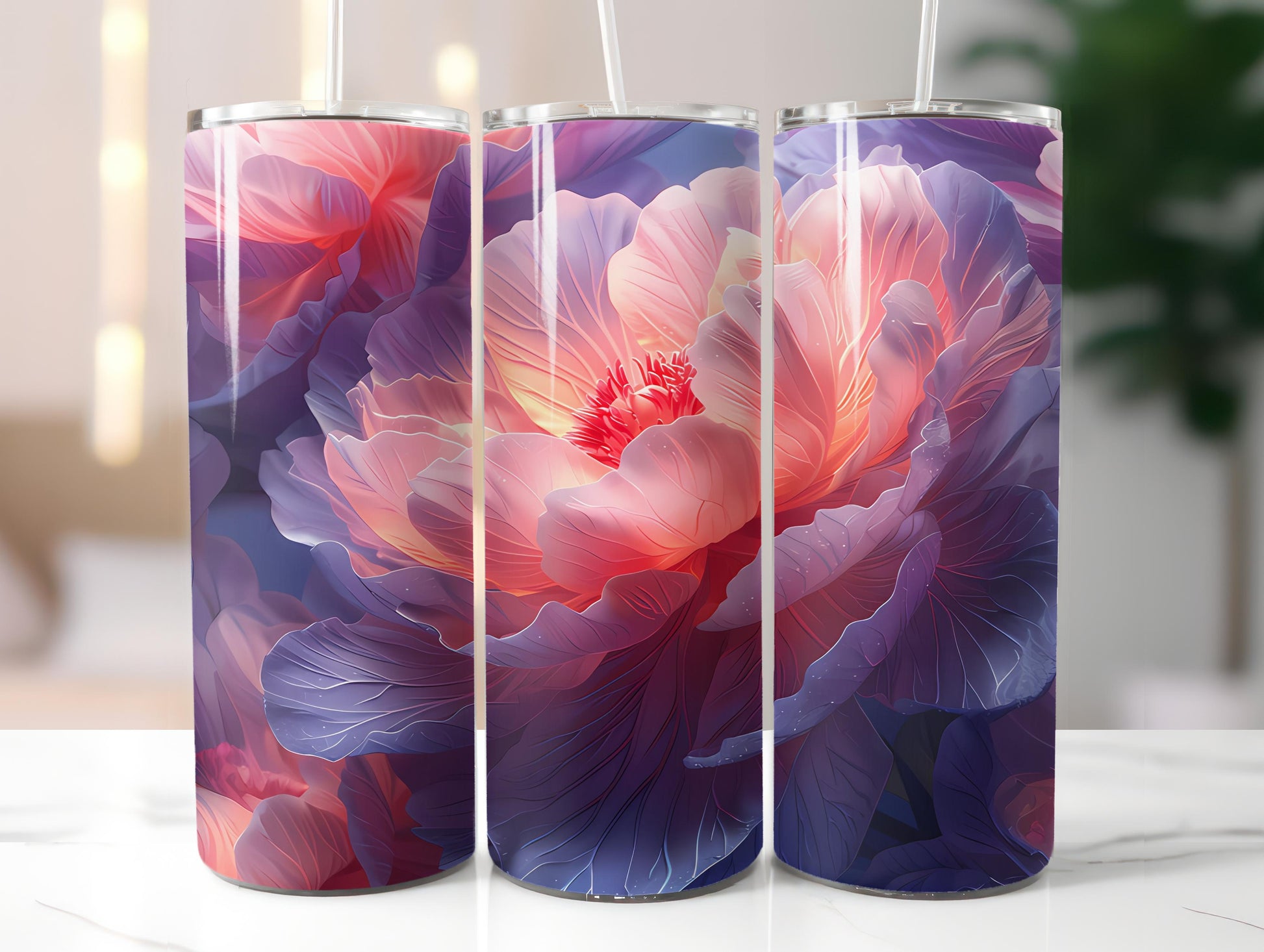 Peonies Flowers Tumbler Wrap - CraftNest - Digital Crafting and Art