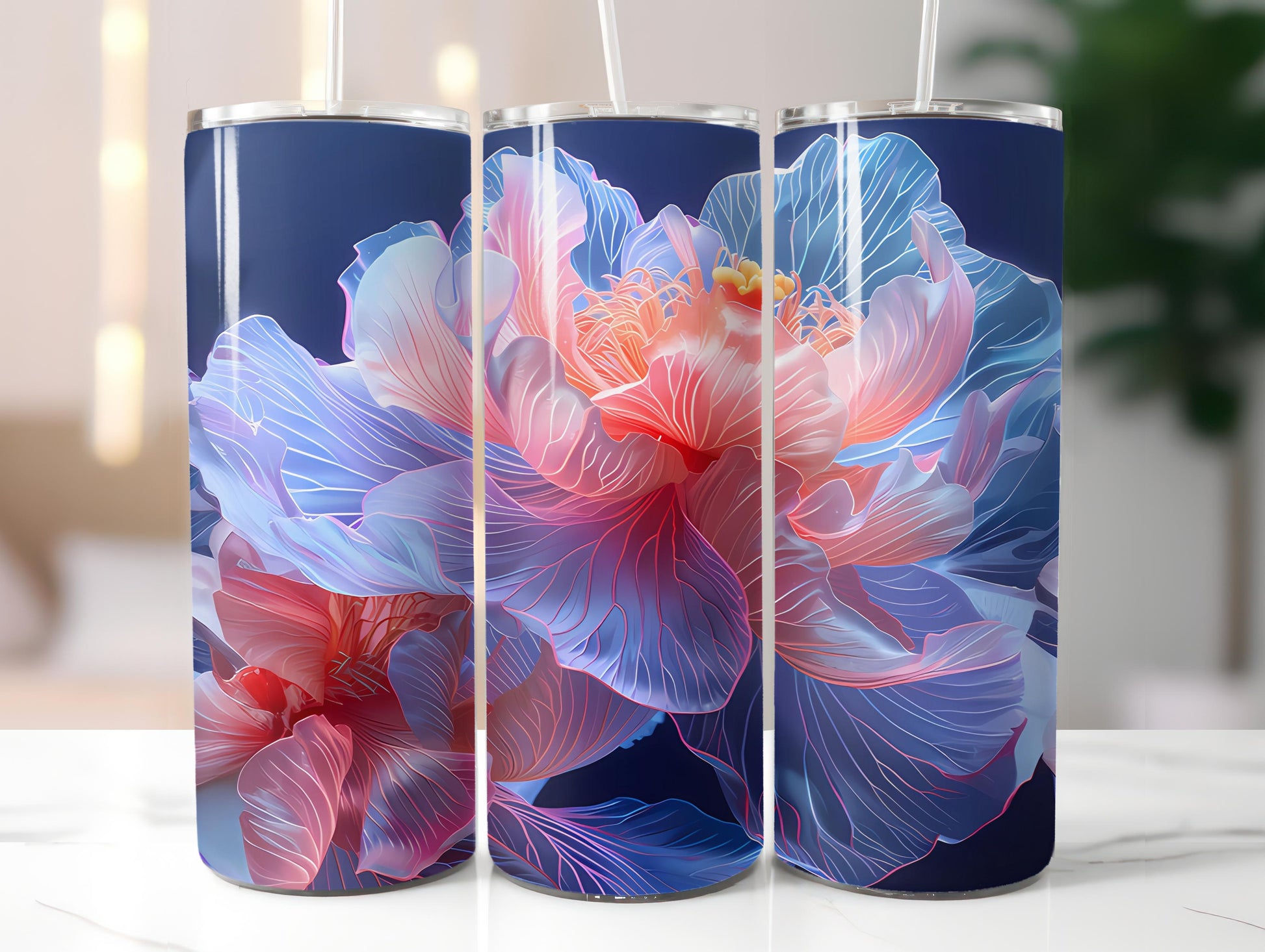 Peonies Flowers Tumbler Wrap - CraftNest - Digital Crafting and Art