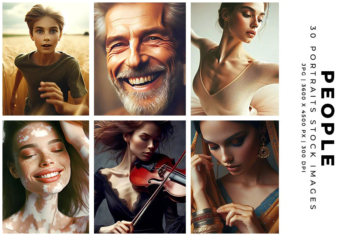 People Portraits - Stock Images - CraftNest - Digital Crafting and Art