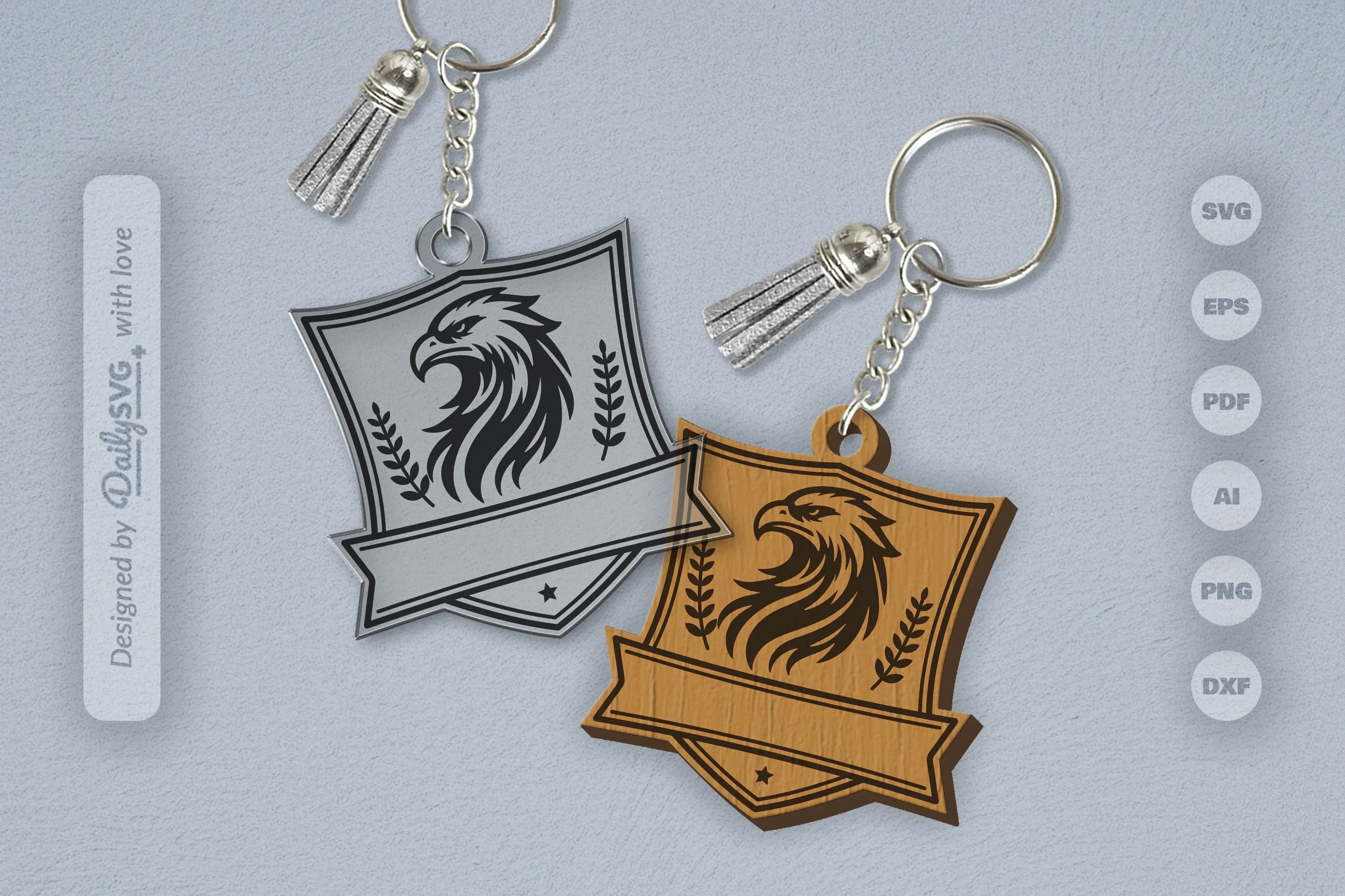 Personalized Wild Animal Keychain SVG Bundle SVGs - CraftNest - Digital Crafting and Art