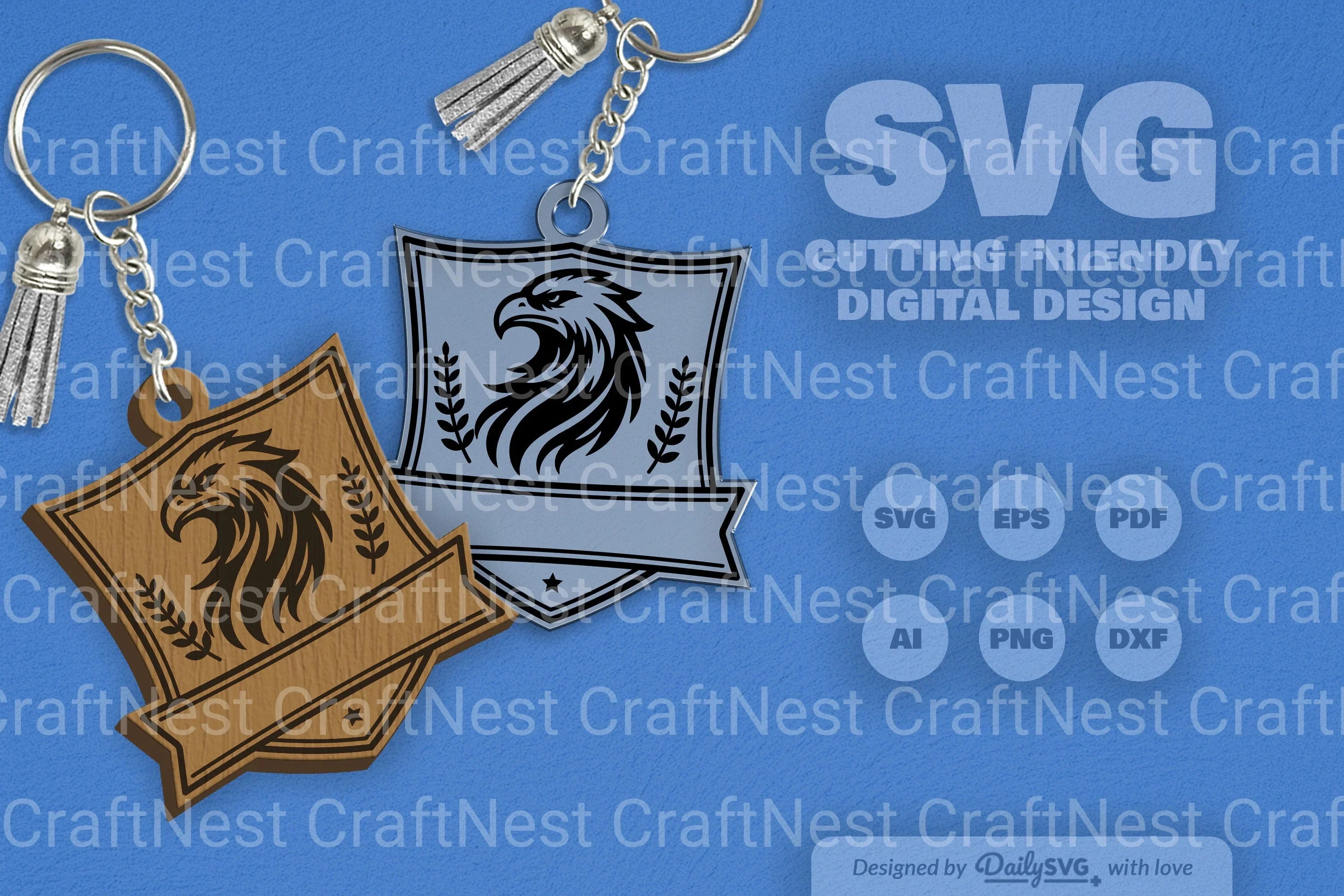 Personalized Wild Animal Keychain Laser Cut Clipart