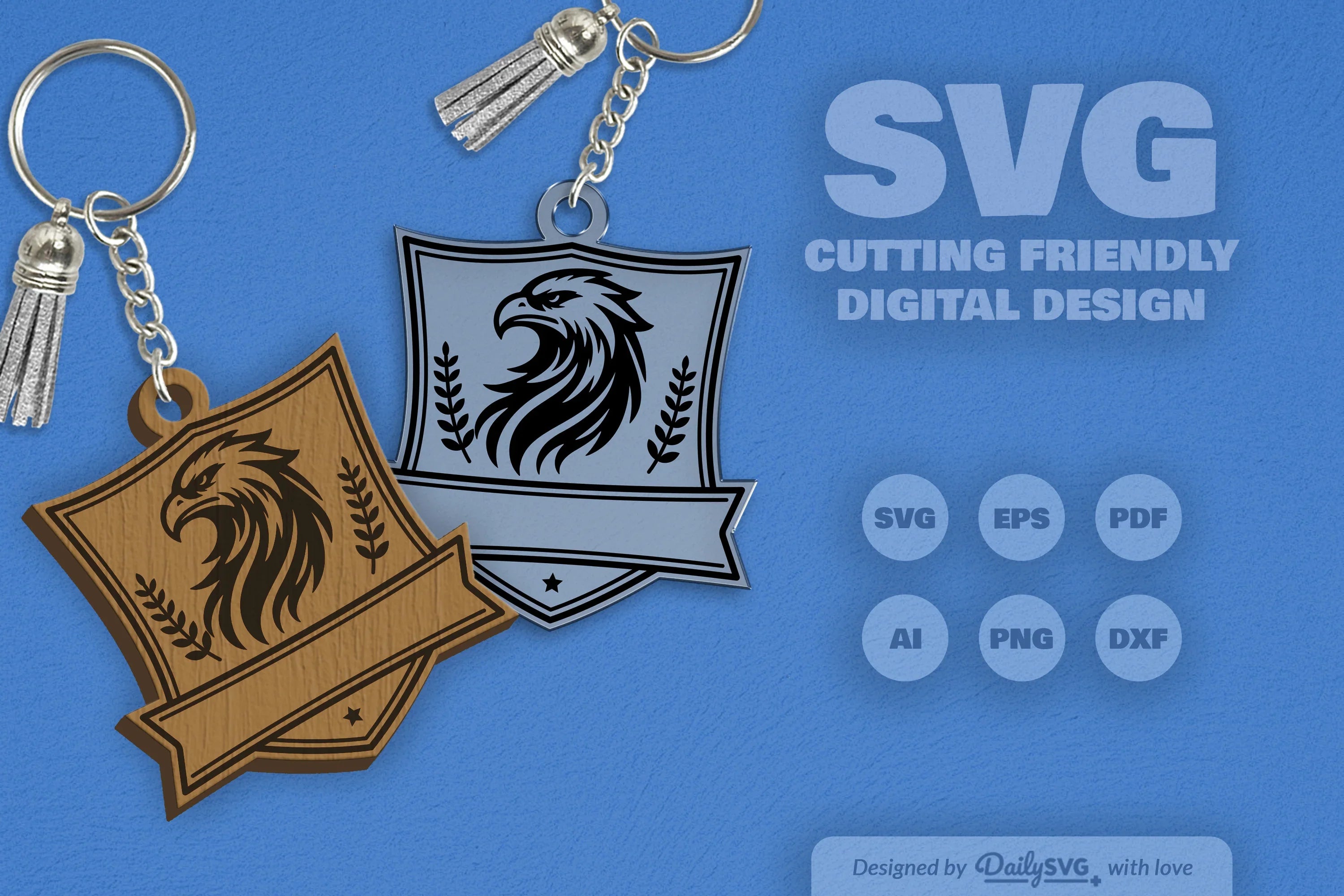 Personalized Wild Animal Keychain Laser Cut Clipart - CraftNest - Digital Crafting and Art