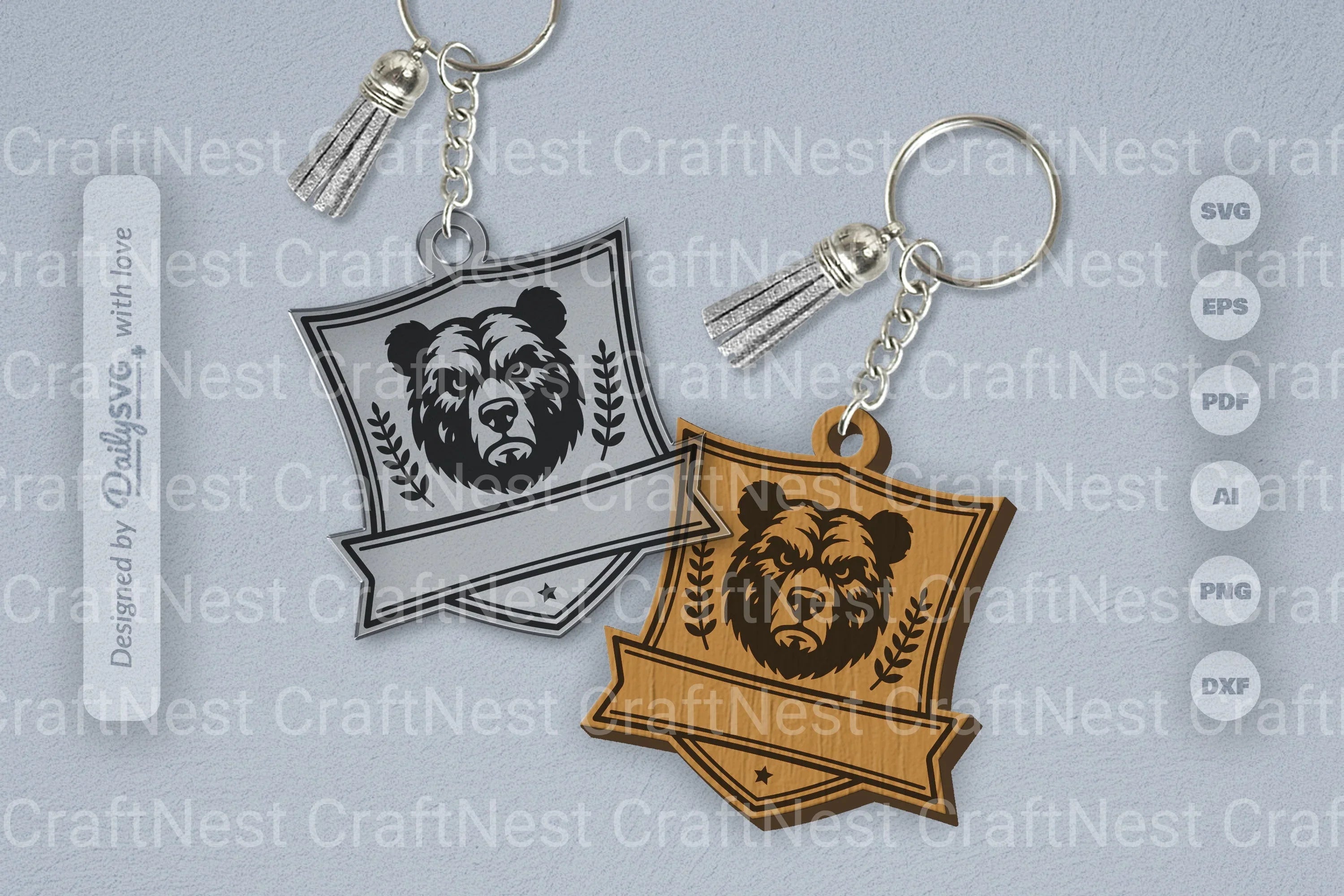 Personalized Wild Animal Keychain SVG Bundle