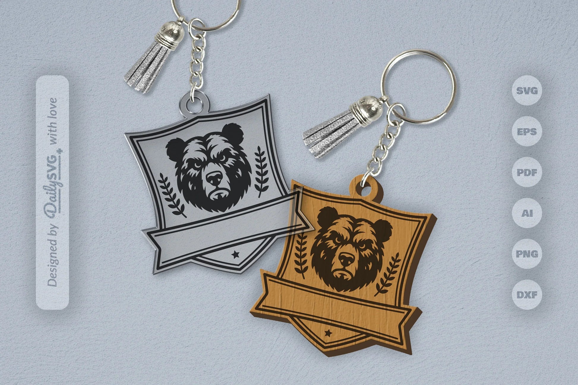 Personalized Wild Animal Keychain SVG Bundle 4 - CraftNest - Digital Crafting and Art