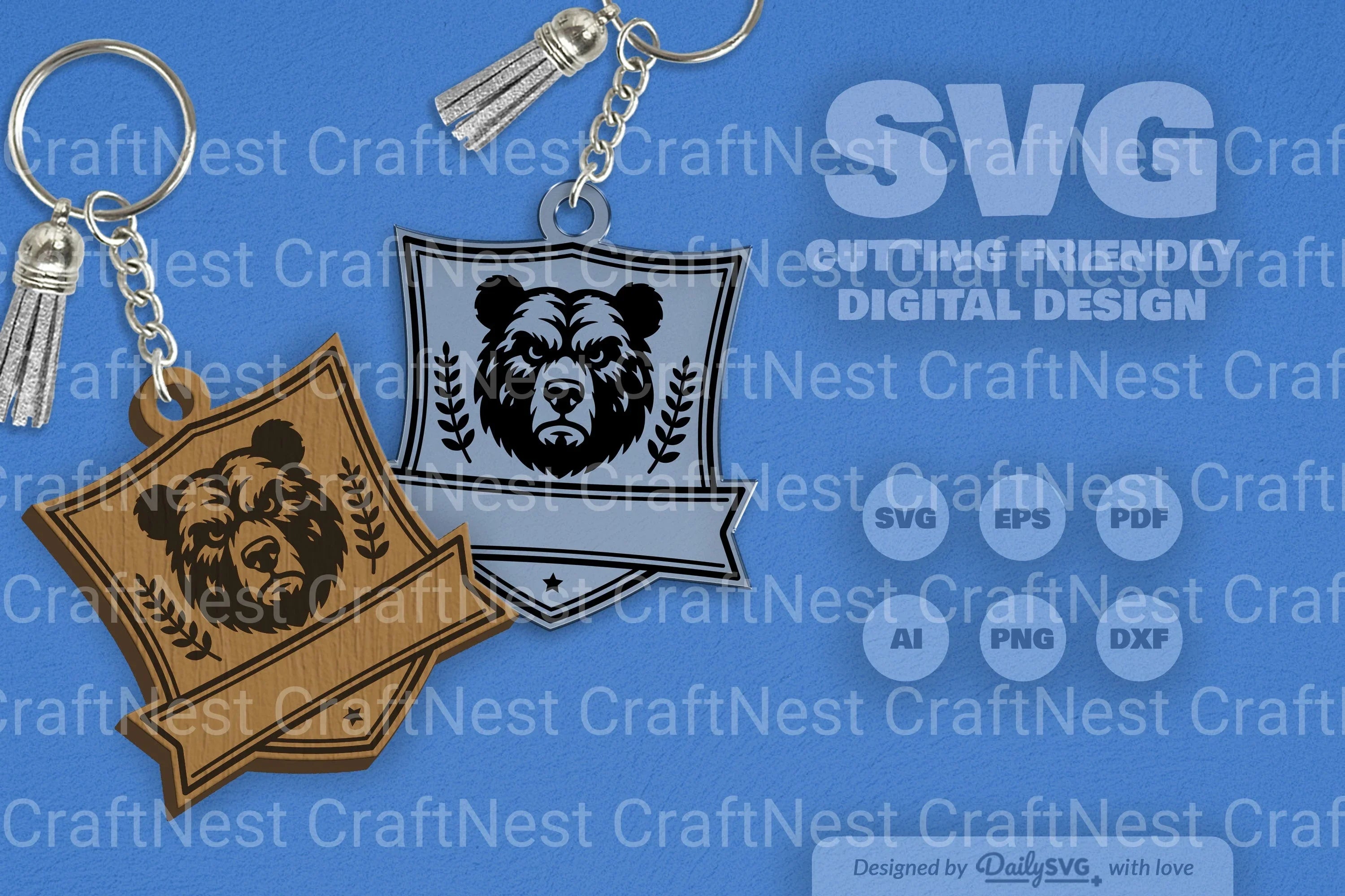 Personalized Wild Animal Keychain SVG Bundle