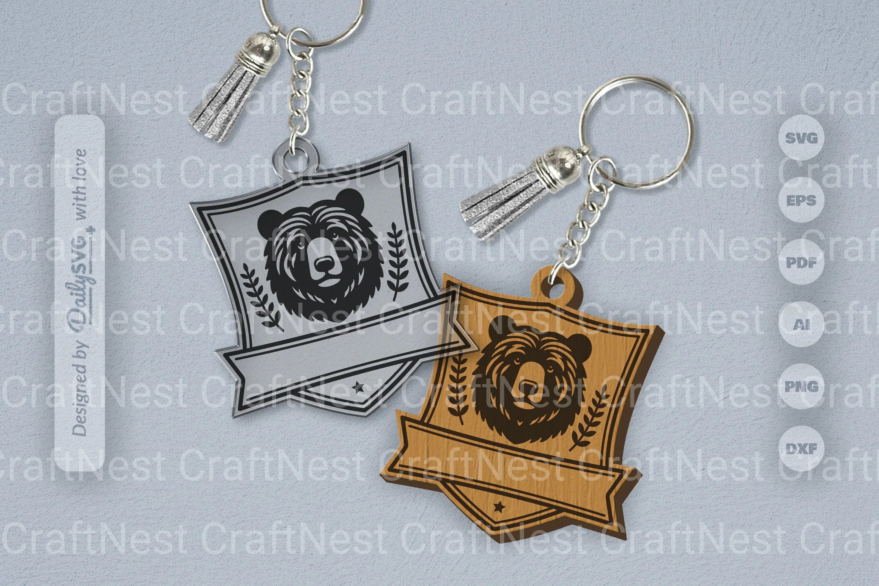 Personalized Wild Animal Keychain SVG Bundle