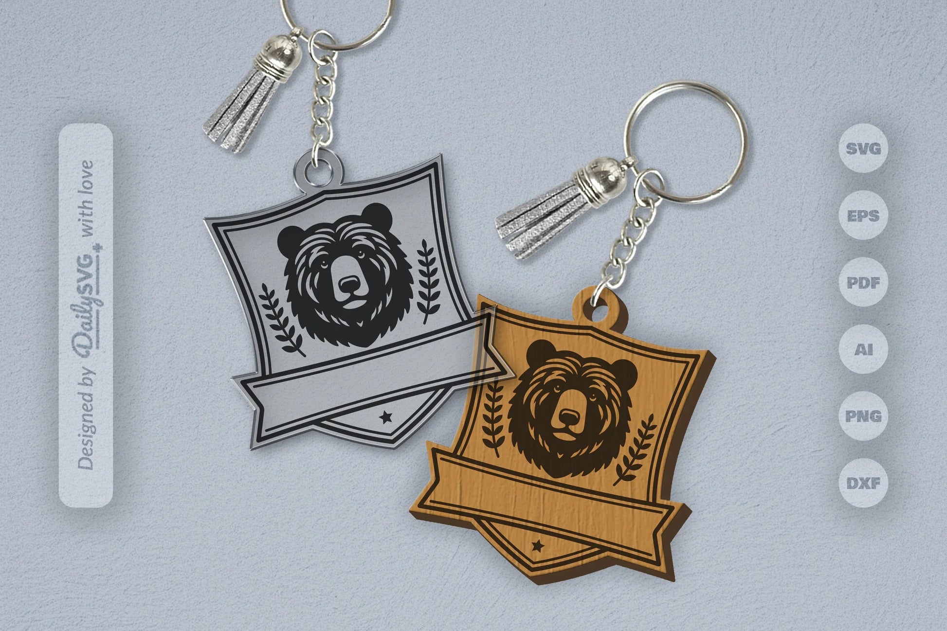 Personalized Wild Animal Keychain SVG Bundle 12 - CraftNest - Digital Crafting and Art